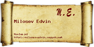 Milosev Edvin névjegykártya